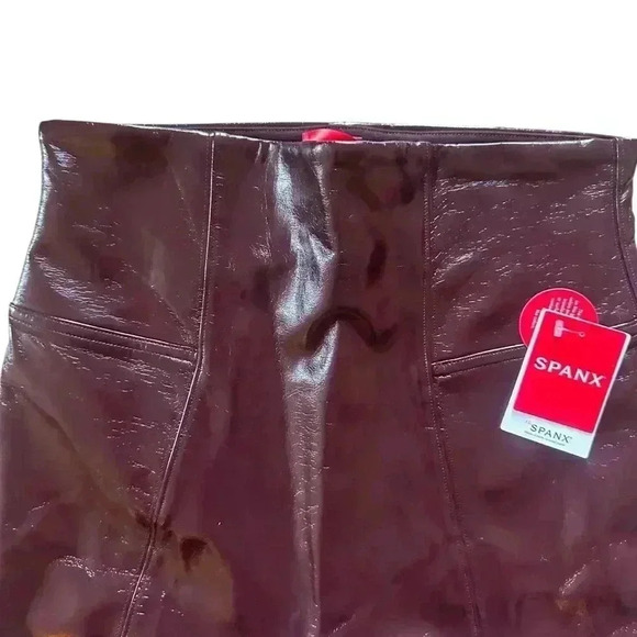 SPANX SPANXshape Faux Patent Leather Leggings Ruby Red Pt.Small, Medium, Large - Picture 5 of 16